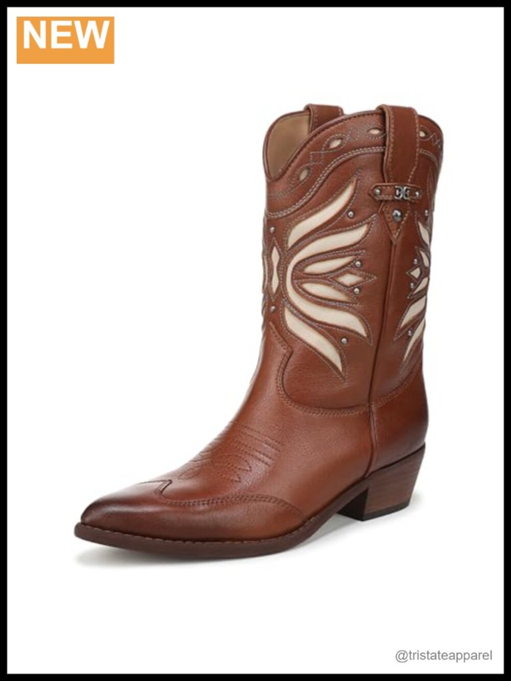 Western Boots Calf High Pull-On Leather
